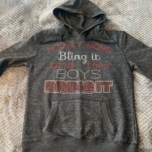 J. America Charcoal and Red Graphic Hoodie